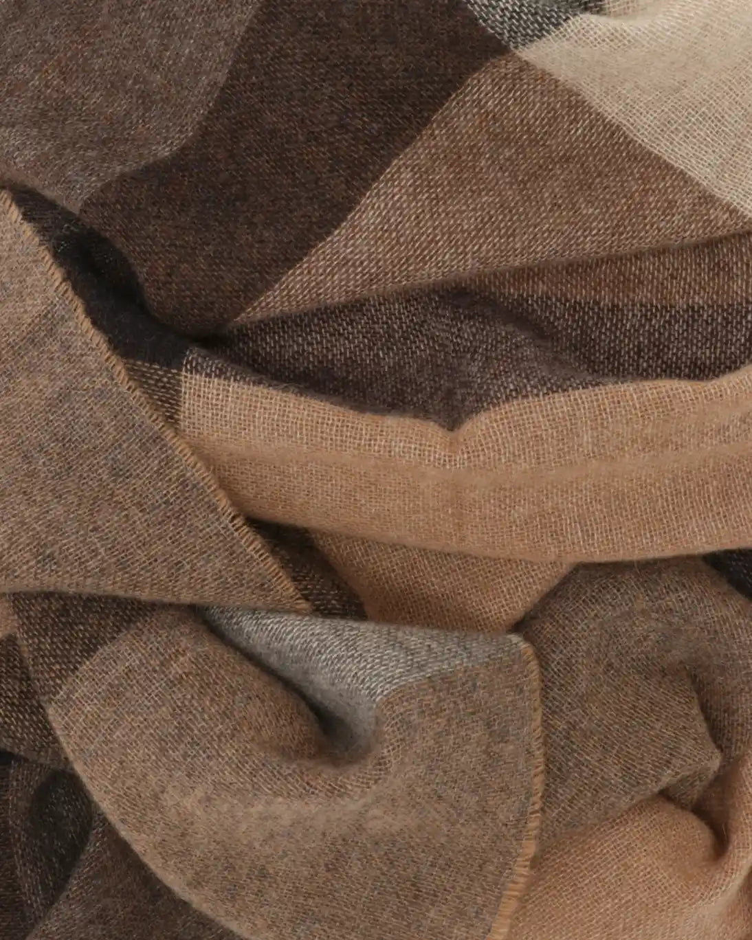 BUFANDA DE CASHMERE MARRÓN Y BEIGE FULHAM