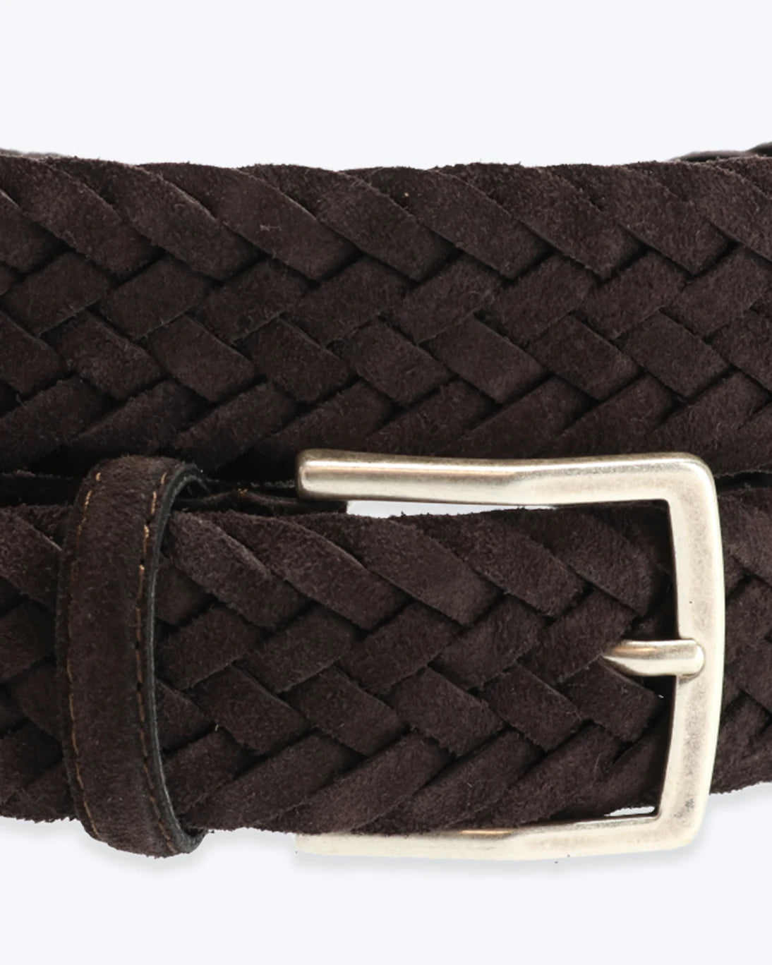 CINTURÓN TRENZADO DE ANTE MARRÓN ATHISON