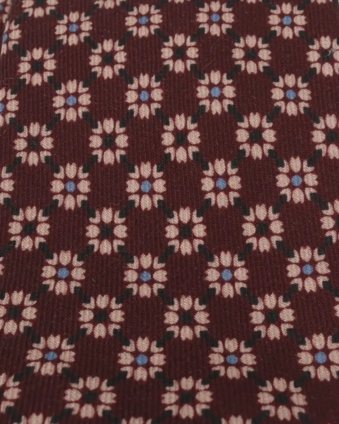CORBATA DE LANA BURDEOS CON FLORES FULHAM