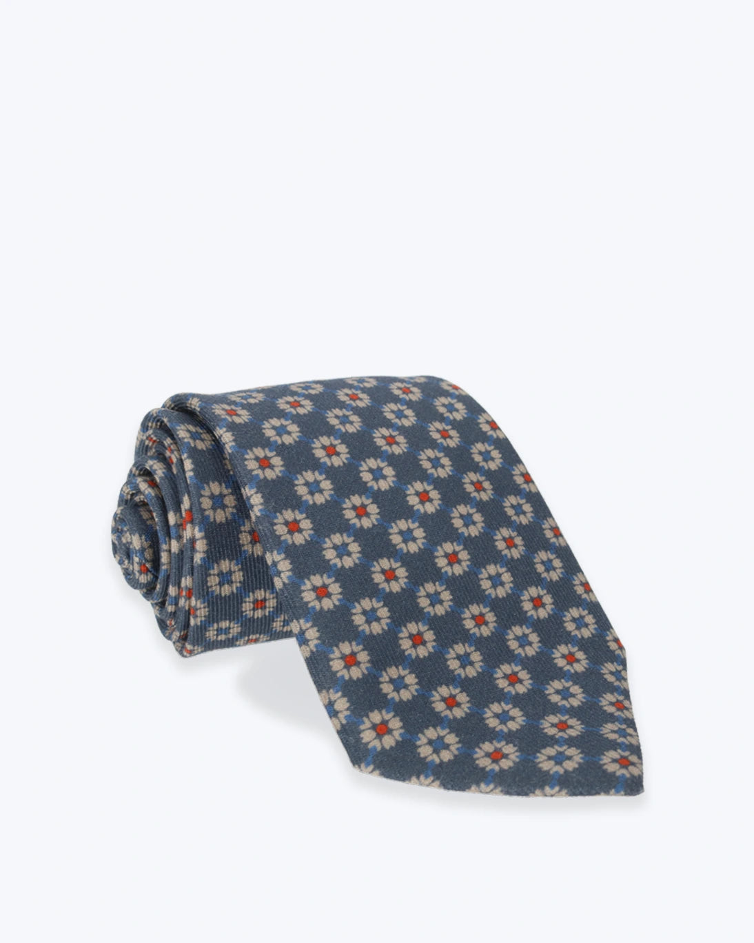 CORBATA DE LANA AZUL CON FLORES FULHAM