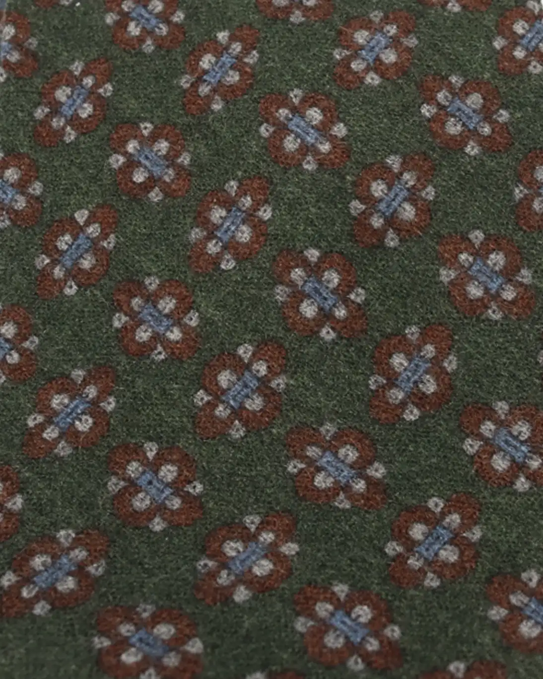 CORBATA DE LANA VERDE OSCURO CON FLORES FULHAM