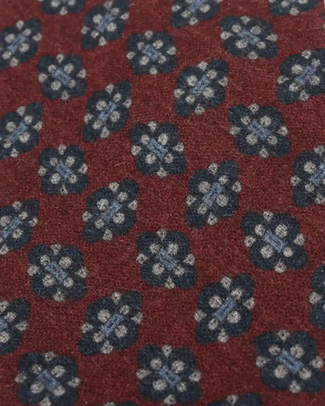 CORBATA DE LANA BURDEOS CON FLORES FULHAM