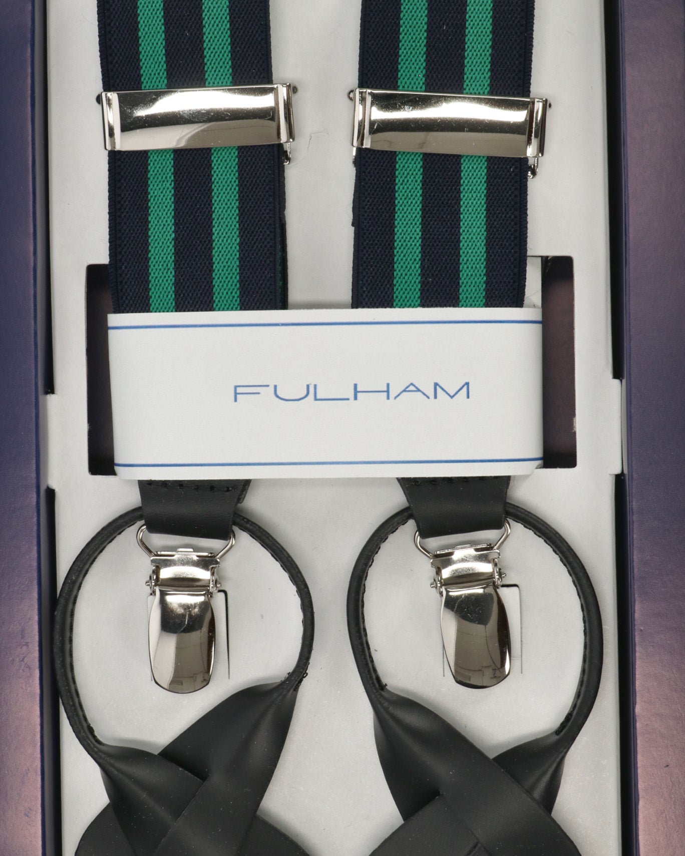 TIRANTES DOBLE RAYA MARINO Y VERDE FULHAM