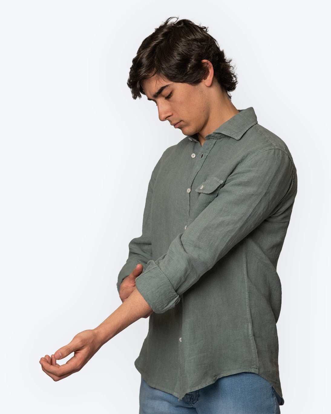 CHEMISE EN LIN VERTE TWAY