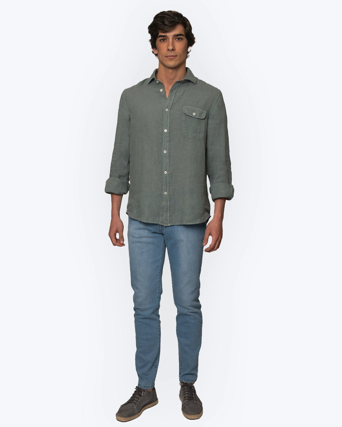 CHEMISE EN LIN VERTE TWAY