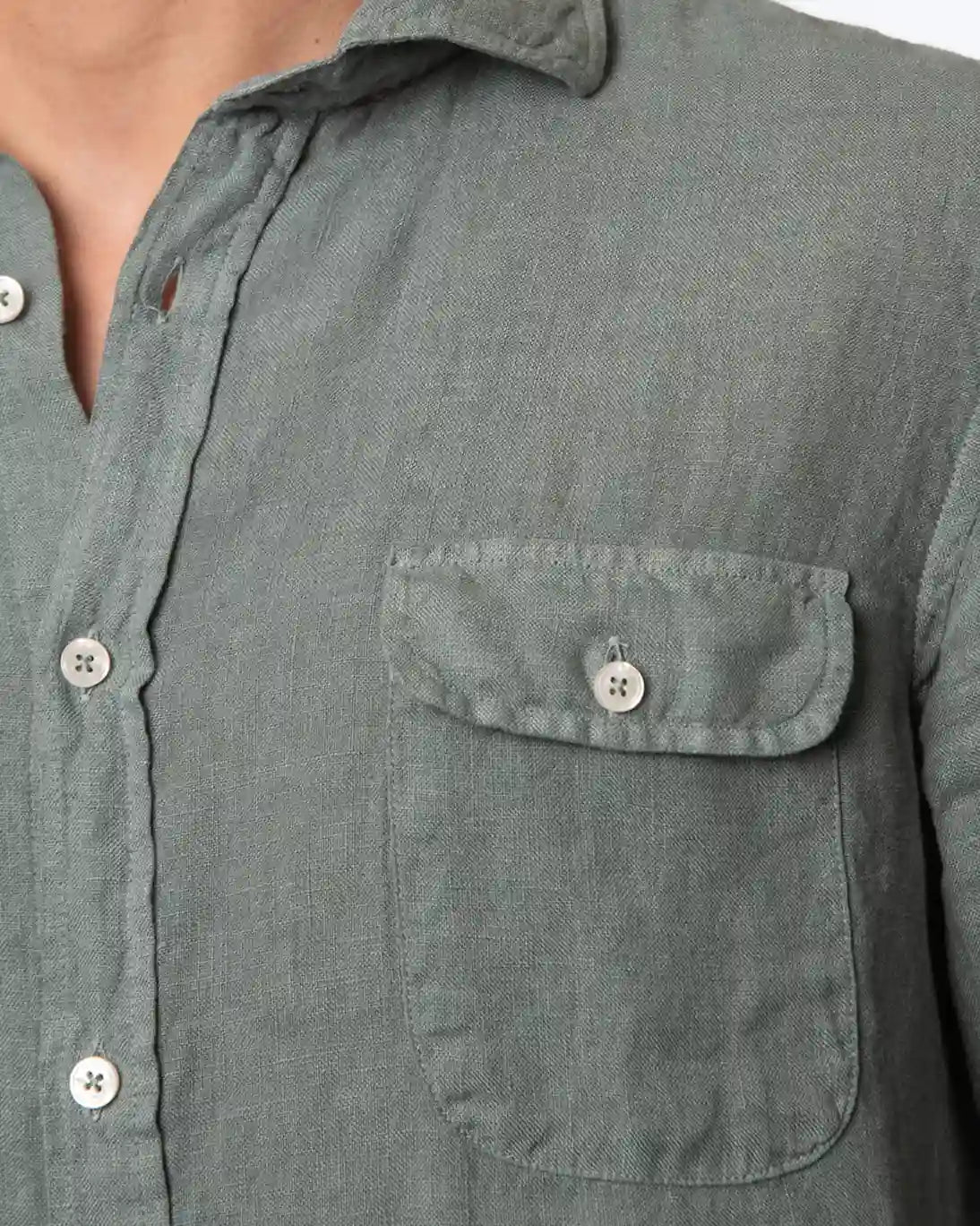 CHEMISE EN LIN VERTE TWAY