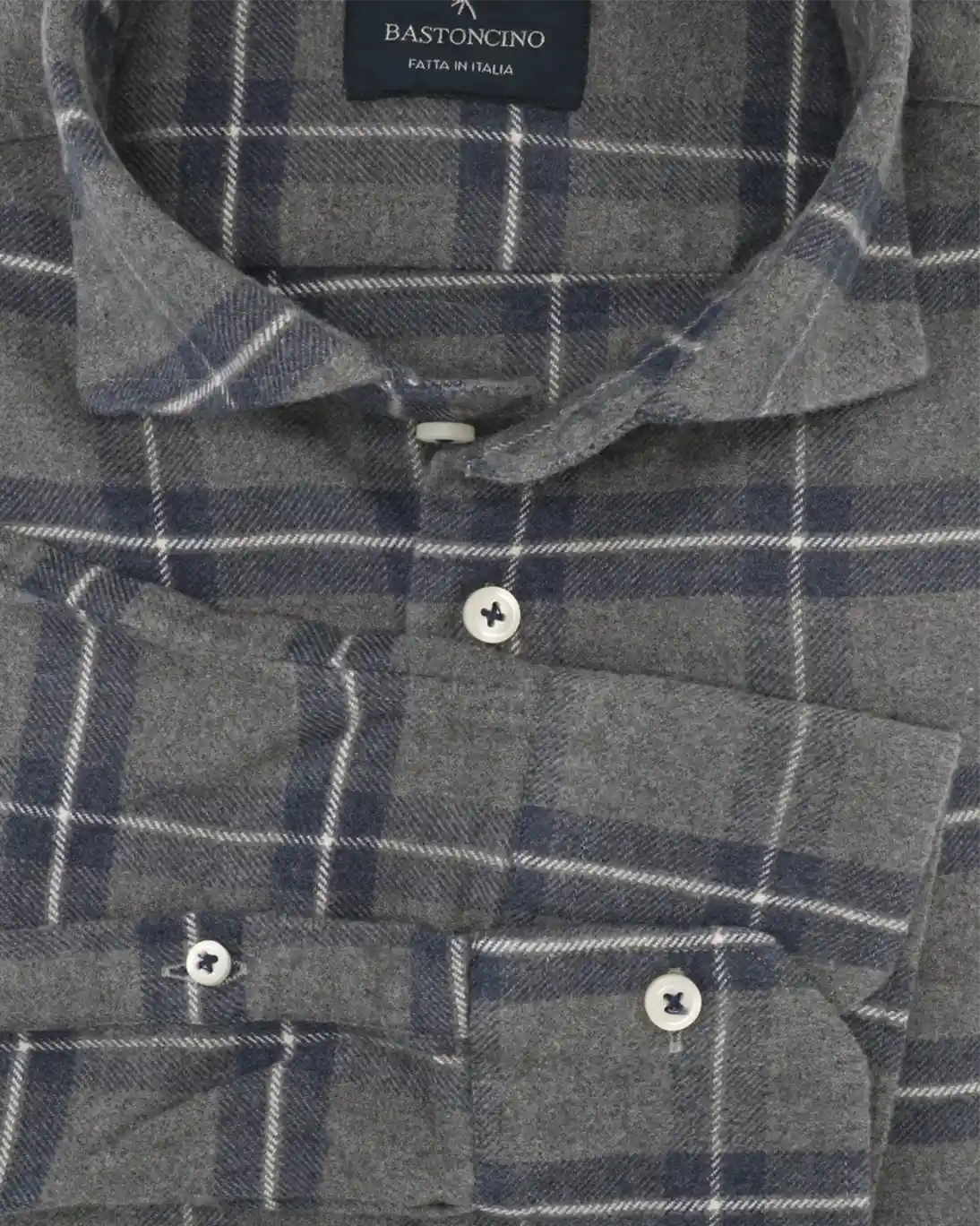 CAMISA ESCOCESA GRIS Y AZUL BASTONCINO