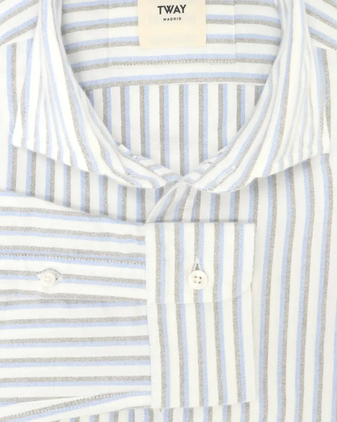 CAMISA DE RAYAS GRISES Y AZULES TWAY