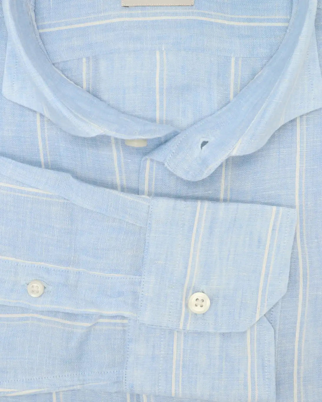 CAMISA DE LINO AZUL CON RAYAS BASTONCINO