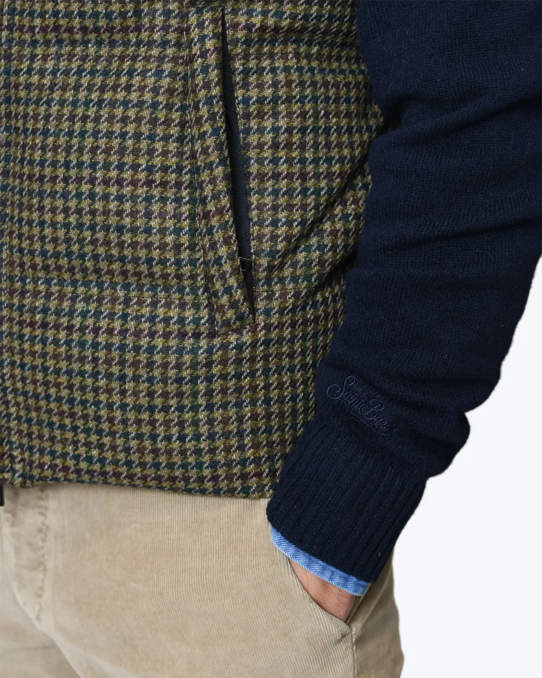 CHALECO PATA DE GALLO VERDE Y BURDEOS ZEROSETTANTA