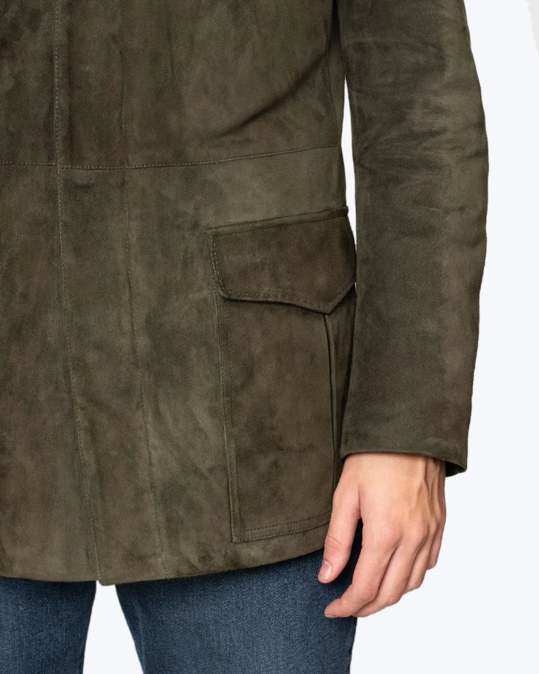 CAZADORA DE PIEL VERDE RVL