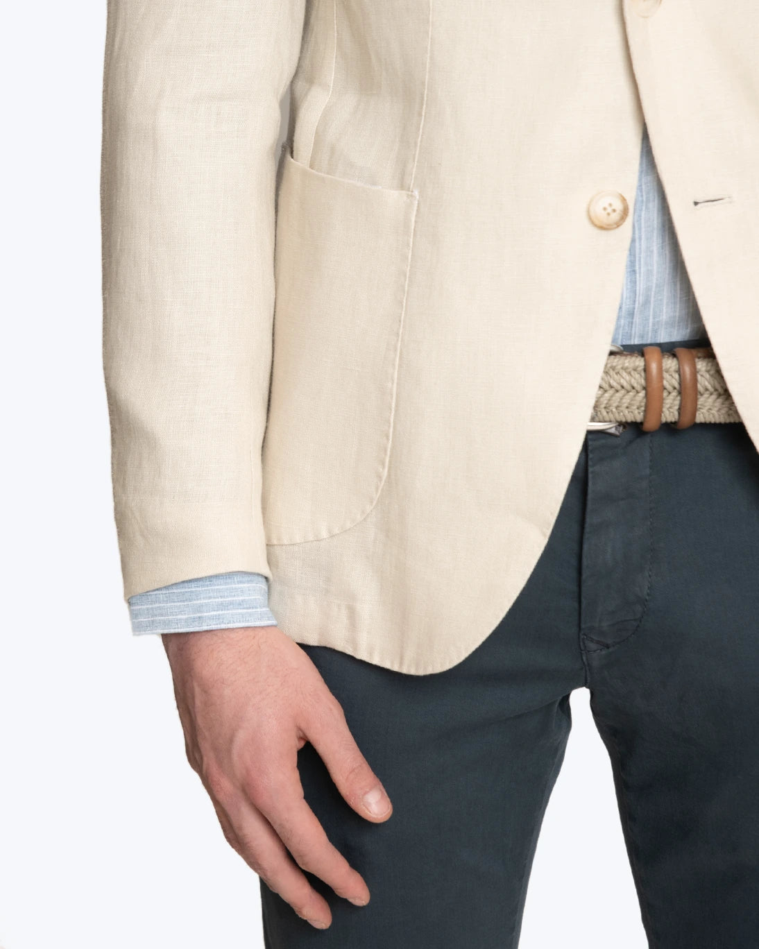 BLAZER DE LINO BEIGE JERRY KEY