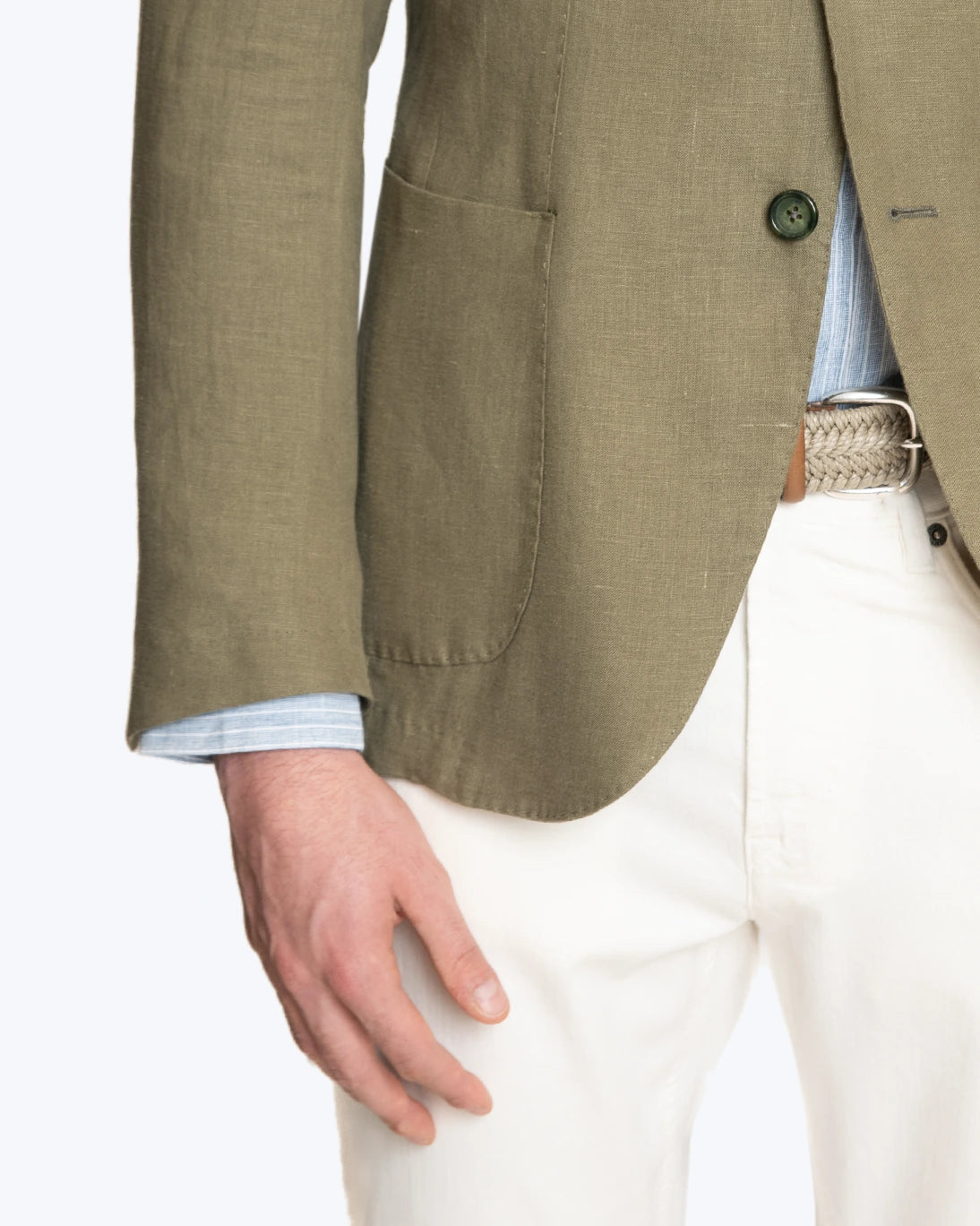BLAZER DE LINO VERDE JERRY KEY