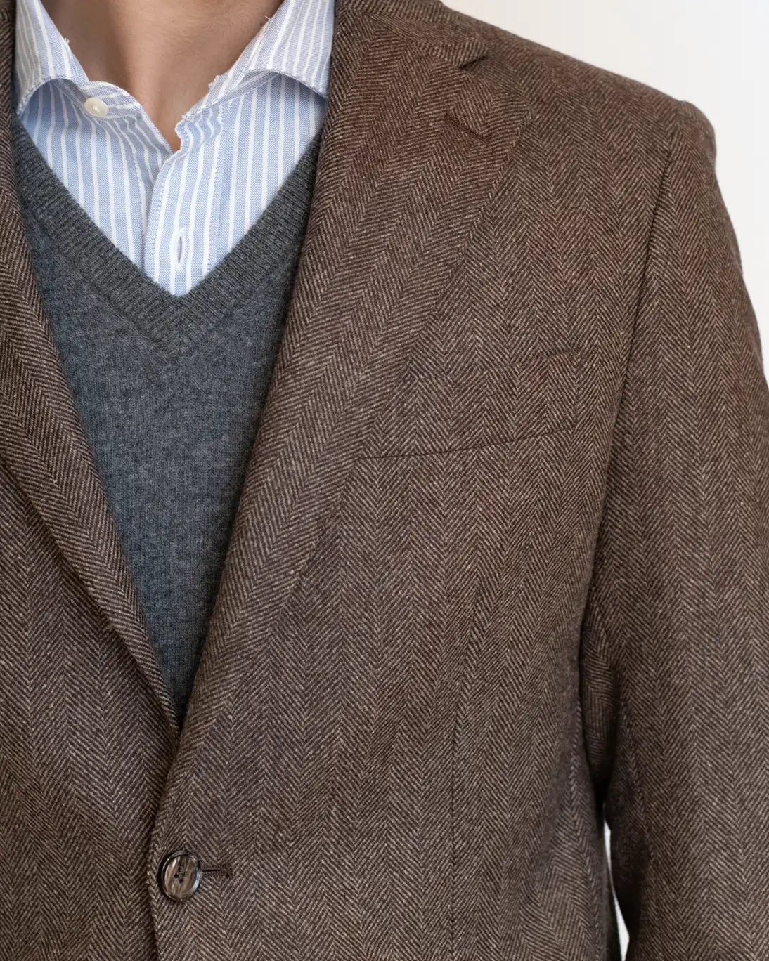 BLAZER ESPIGA MARRÓN DE LANA L.B.M 1911