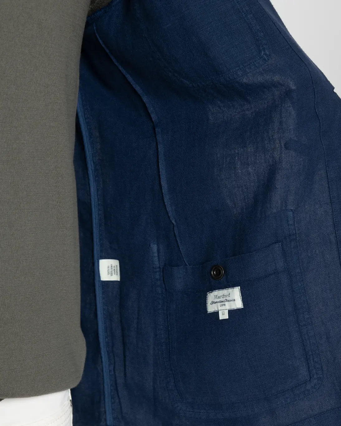 BLAZER DE LINO AZUL HARTFORD