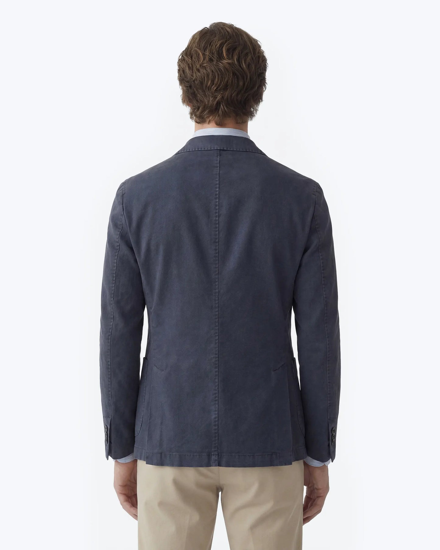 BLAZER AZUL DESGASTADO CON LINO L.B.M. 1911