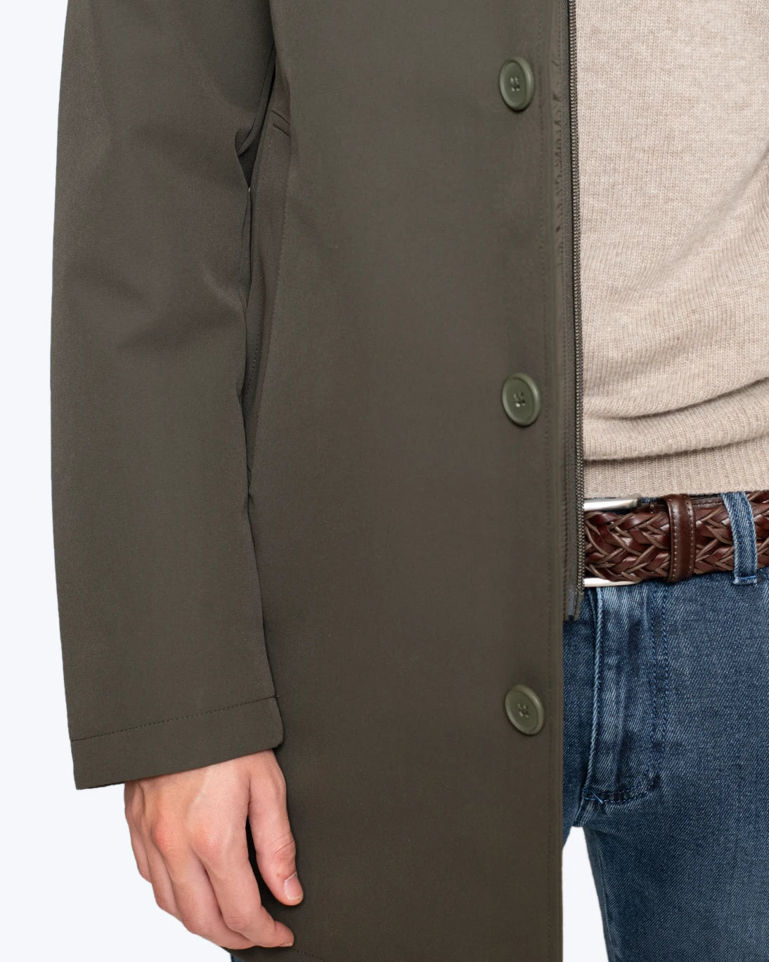 GABARDINA VERDE OLIVA BRIXTOL TEXTILES