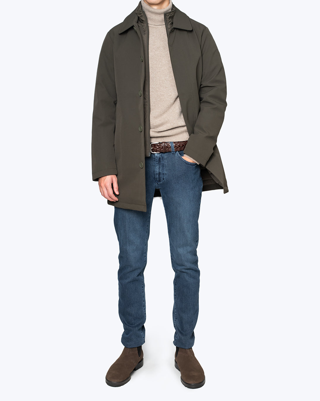 GABARDINA VERDE OLIVA BRIXTOL TEXTILES