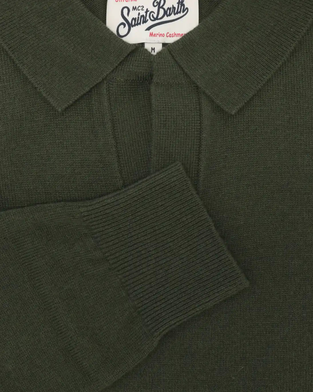 JERSEY CON CUELO POLO VERDE MILITAR MC2