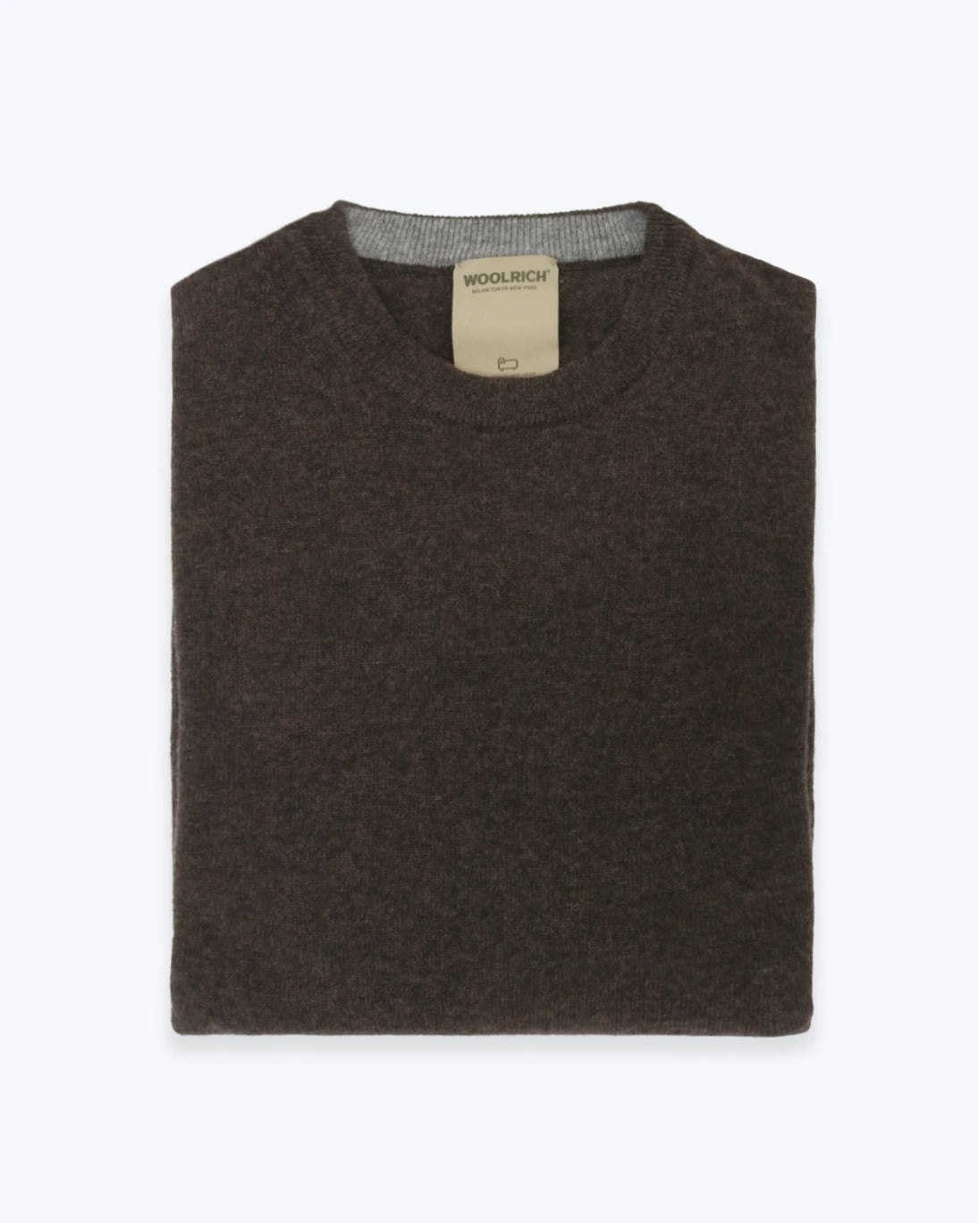 JERSEY DE CUELLO REDONDO MARRÓN WOOLRICH