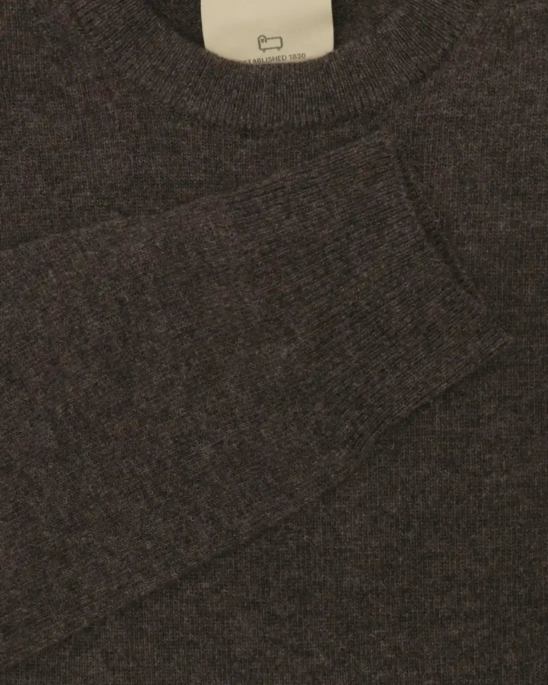 JERSEY DE CUELLO REDONDO MARRÓN WOOLRICH