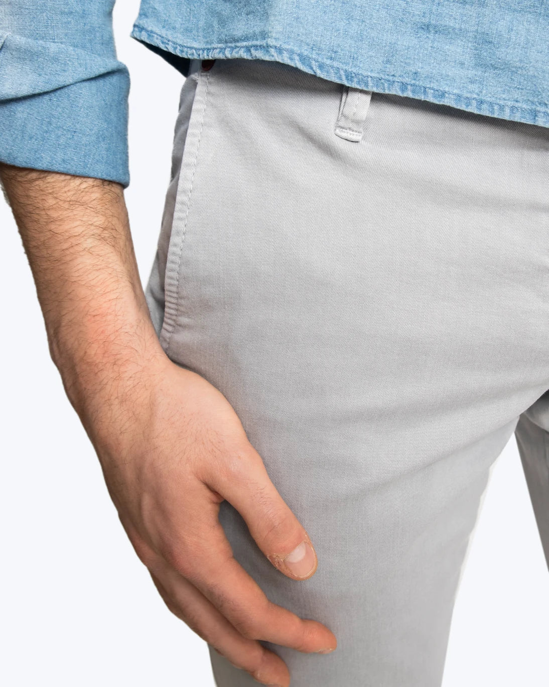 PANTALON CHINO GRIS CLAIR MAC JEANS