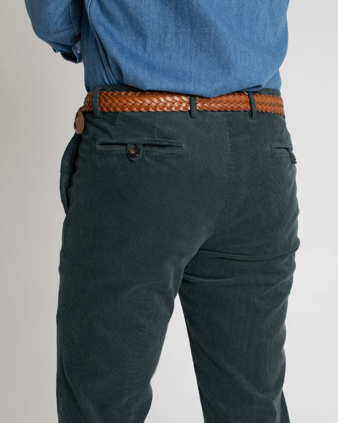 PANTALÓN CHINO DE PANA AZUL PETRÓLEO TWAY