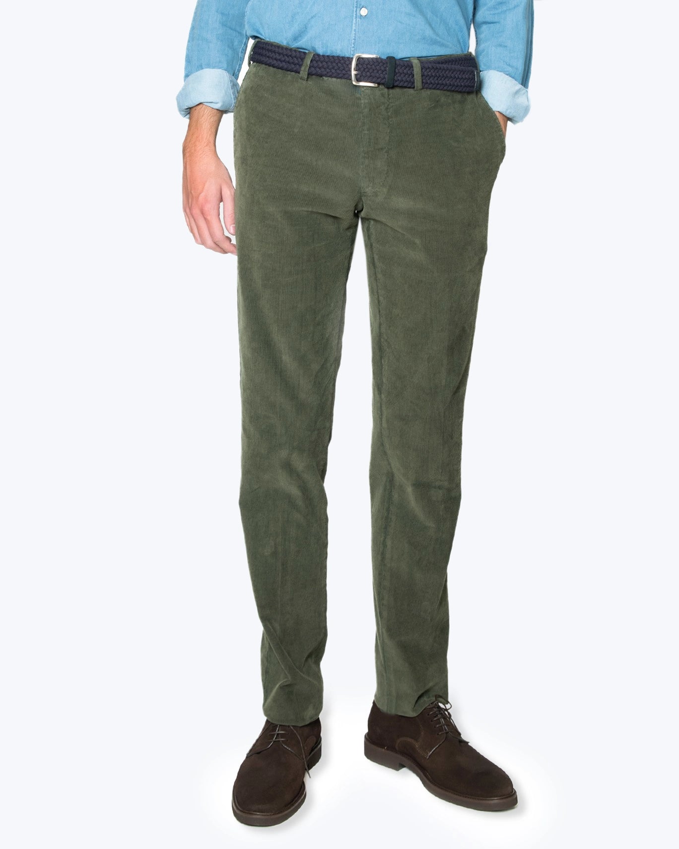 PANTALÓN CHINO DE PANA VERDE SANTANIELLO