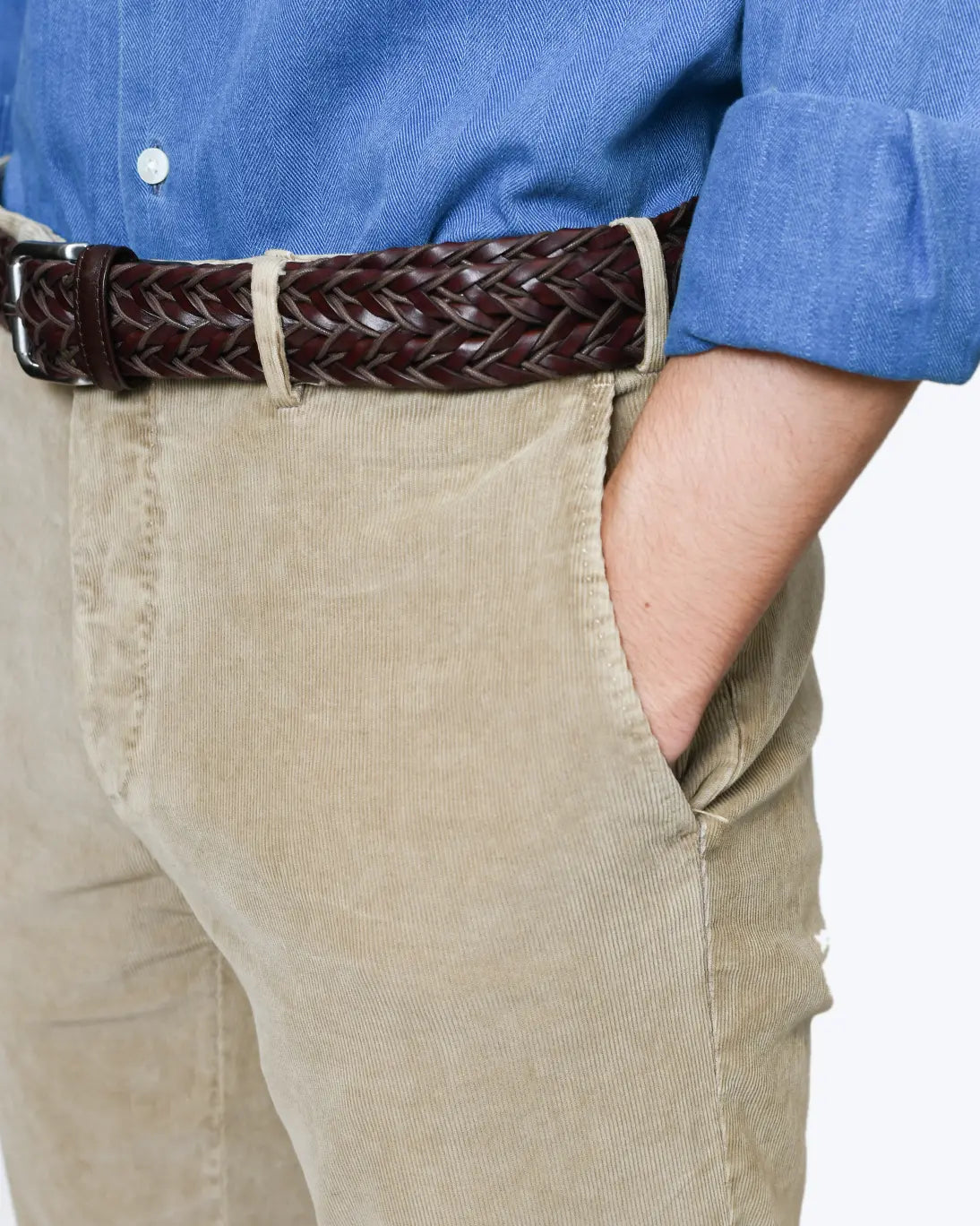 PANTALÓN CHINO DE PANA BEIGE SANTANIELLO