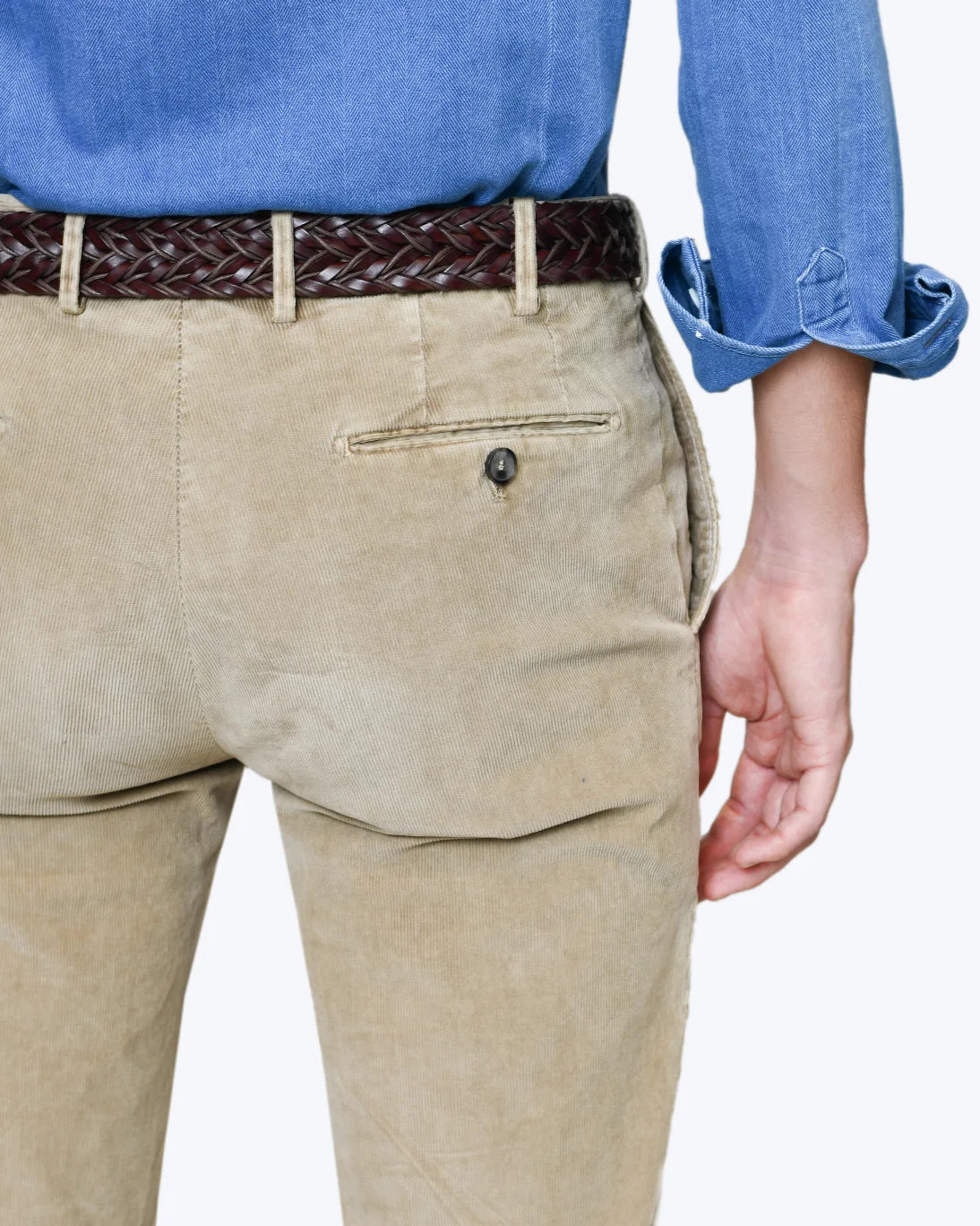 PANTALÓN CHINO DE PANA BEIGE SANTANIELLO