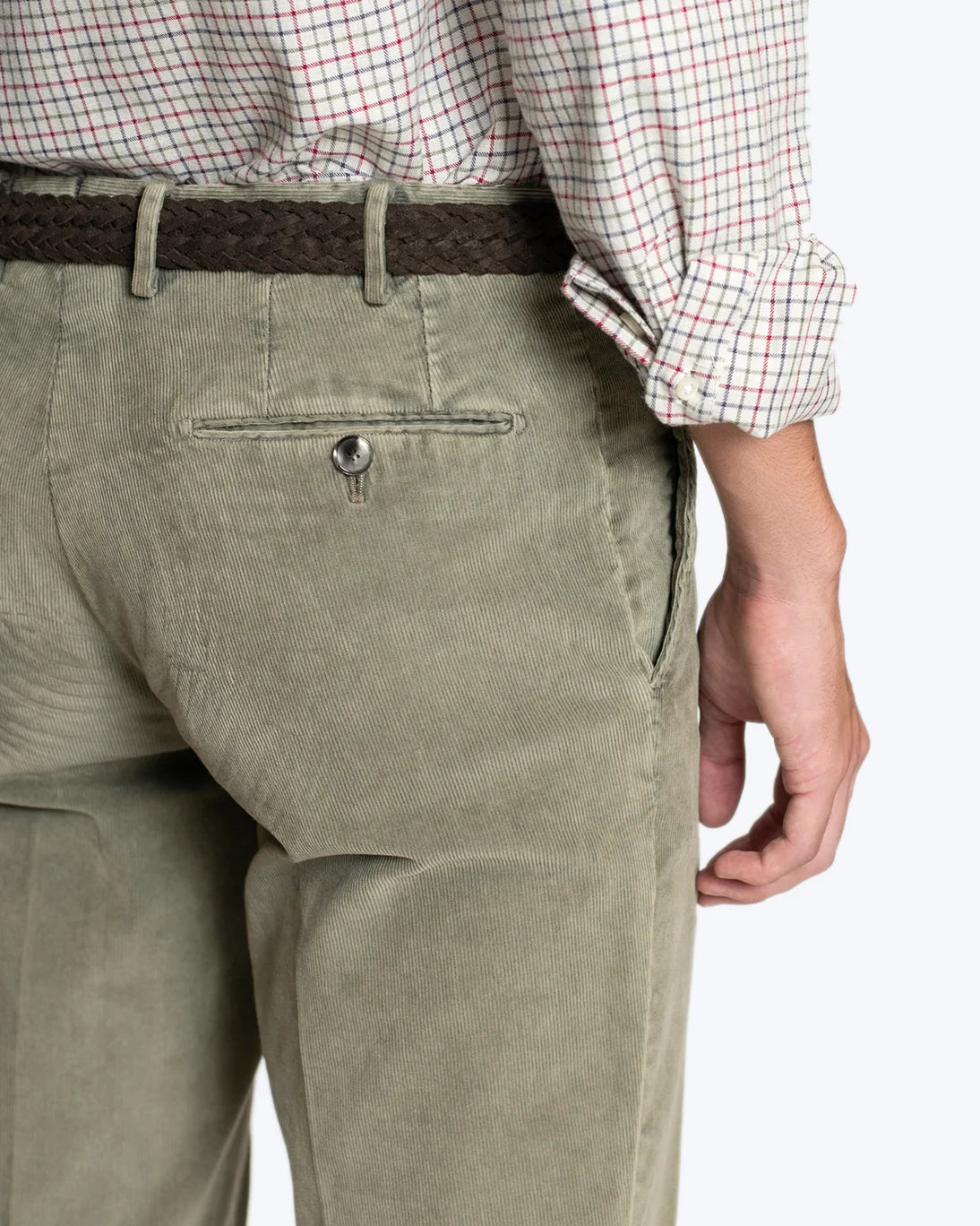 PANTALÓN CHINO DE PANA VERDE CLARO SANTANIELLO
