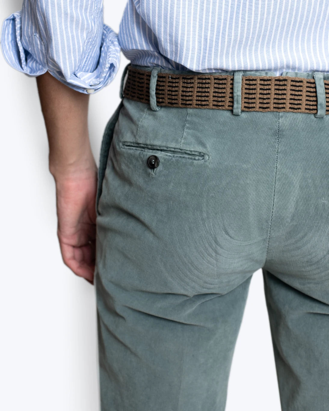 PANTALÓN CHINO DE PANA AZUL GRISÁCEO SANTANIELLO