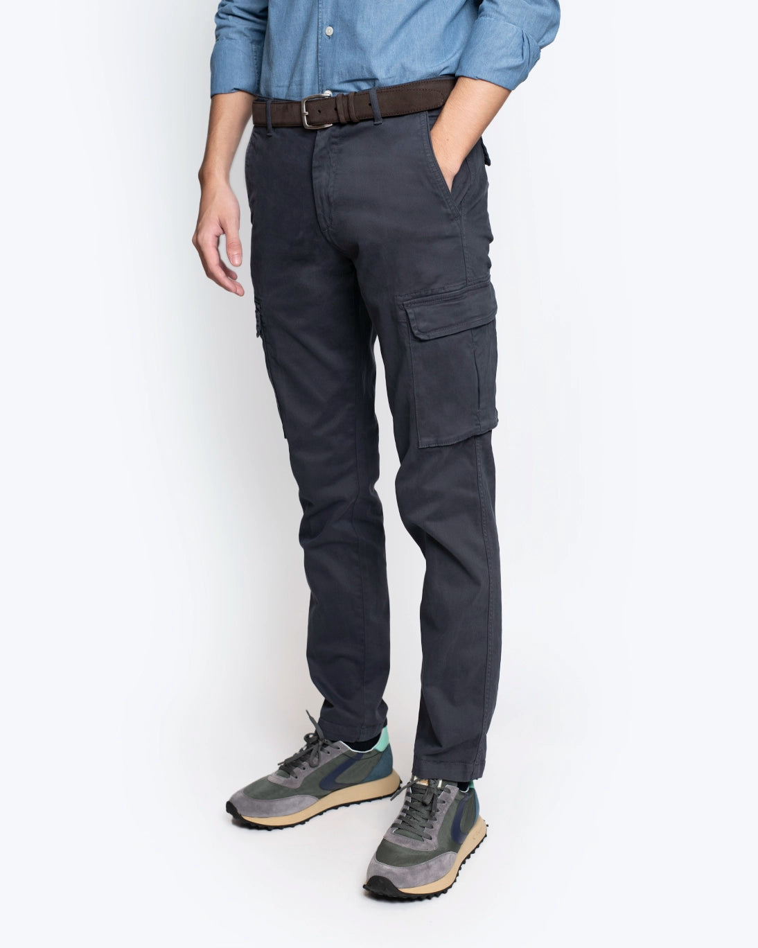 PANTALÓN CHINO CARGO AZUL 40WEFT