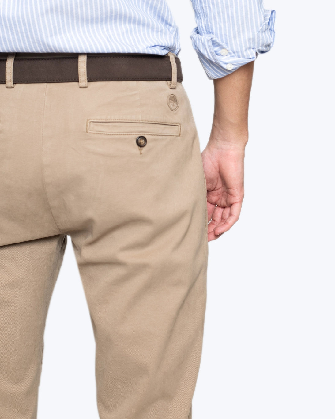 PANTALÓN CHINO SLIM CON PINZA BEIGE NORTH SAILS
