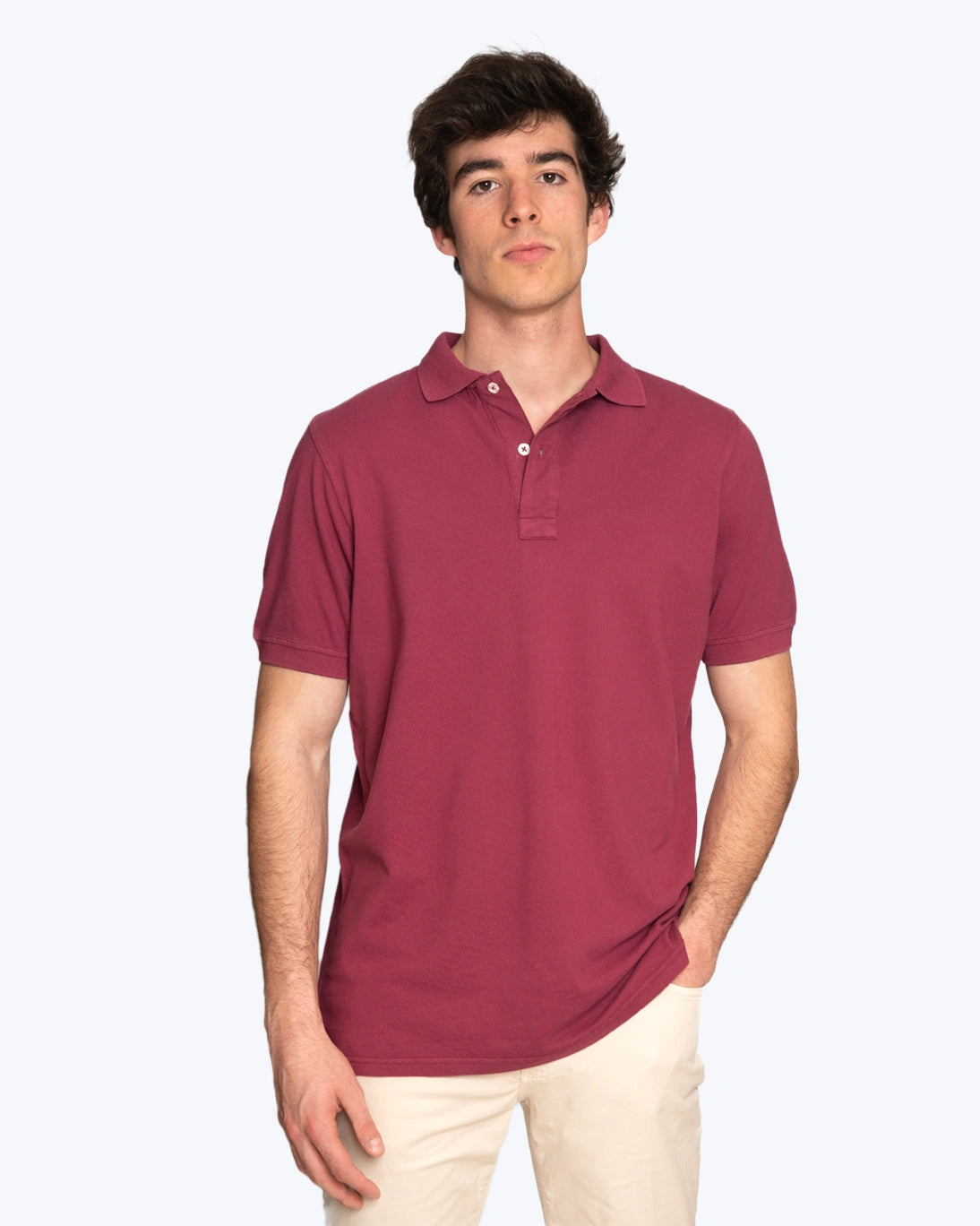 POLO DE MANGA CORTA GRANATE TWAY