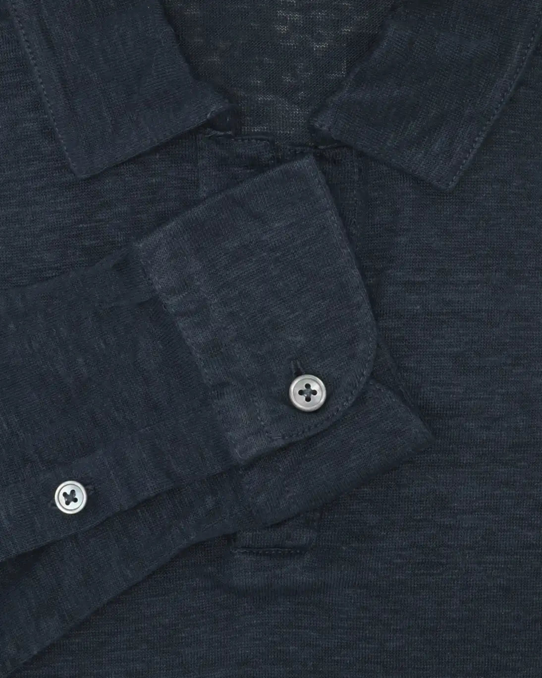 POLO DE MANGA LARGA DE LINO NAVY GRAN SASSO