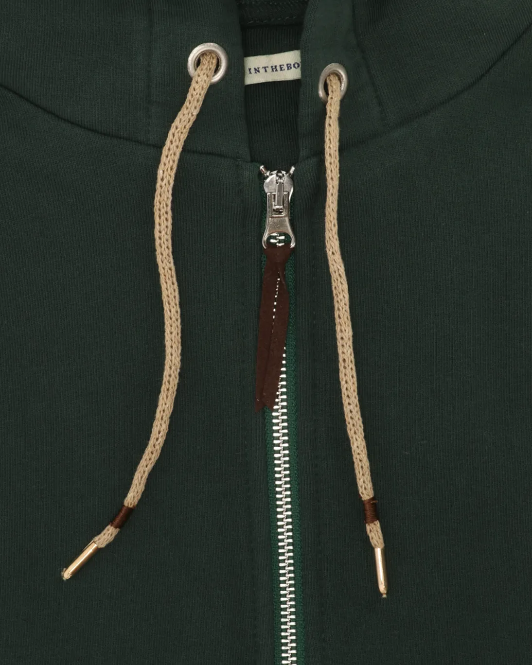 SUDADERA CON CAPUCHA Y CREMALLERA VERDE INTHEBOX