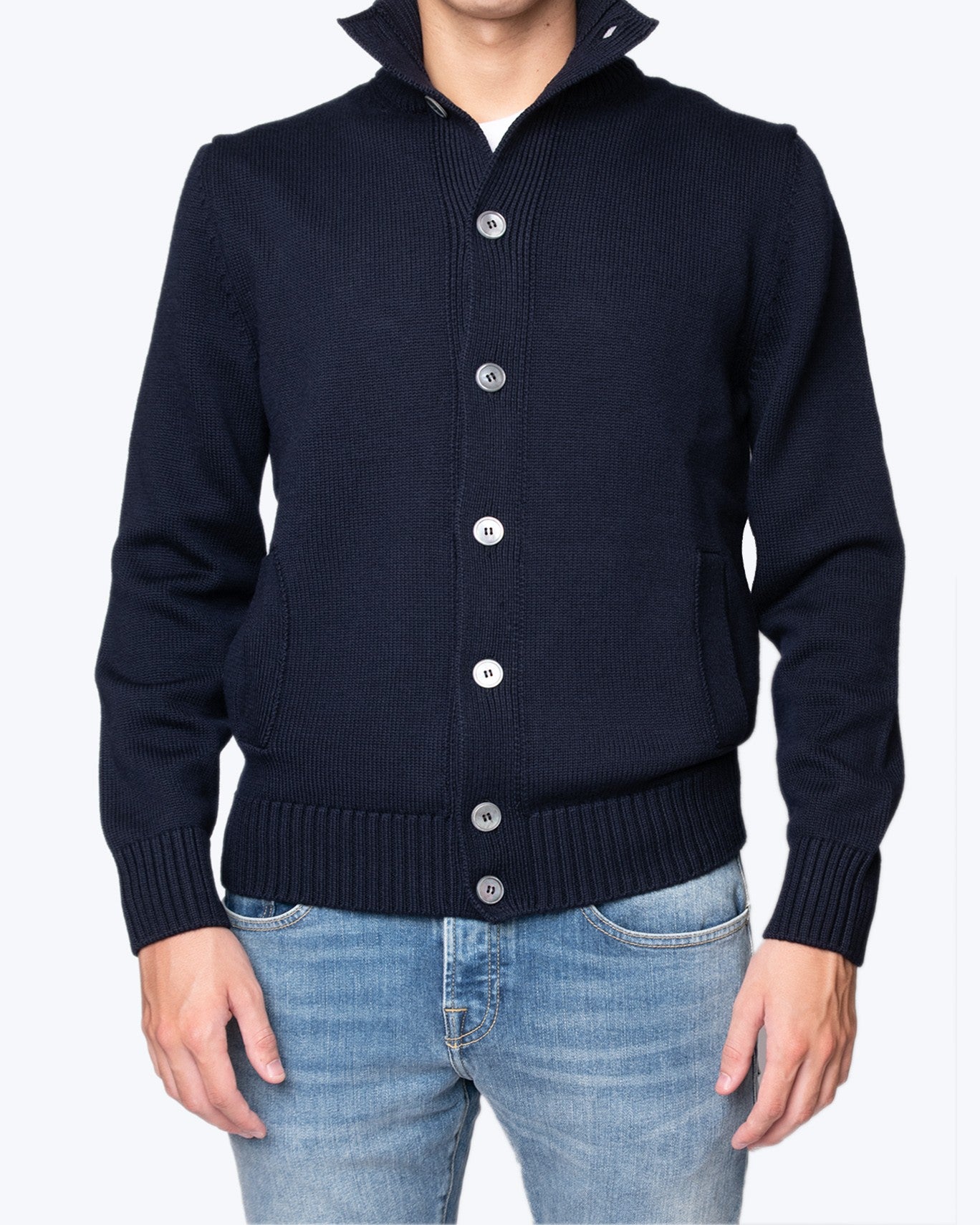 CÁRDIGAN LANA GRAN SASSO FOR FULHAM 598/NAVY / 56