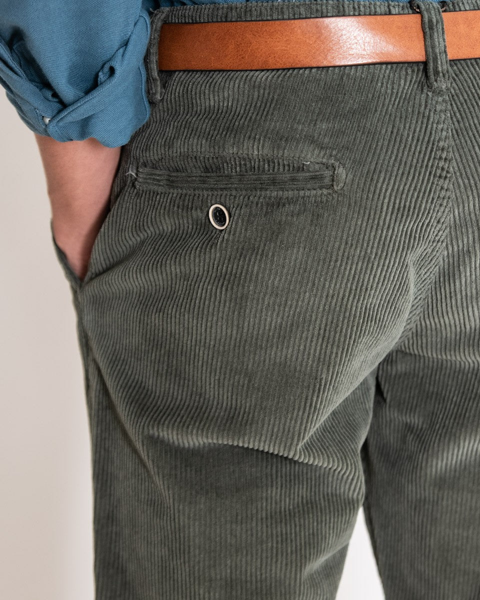 PANTALÓN CHINO PANA BOMBOOGIE 322/PANA VERDE OLIVA / 36