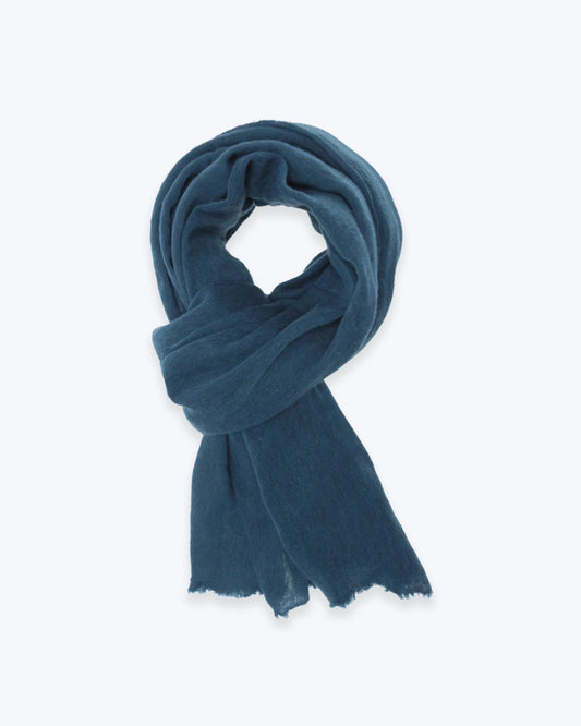 BUFANDA DE CASHMERE AZUL PETRÓLEO BOTTO GUISEPPE