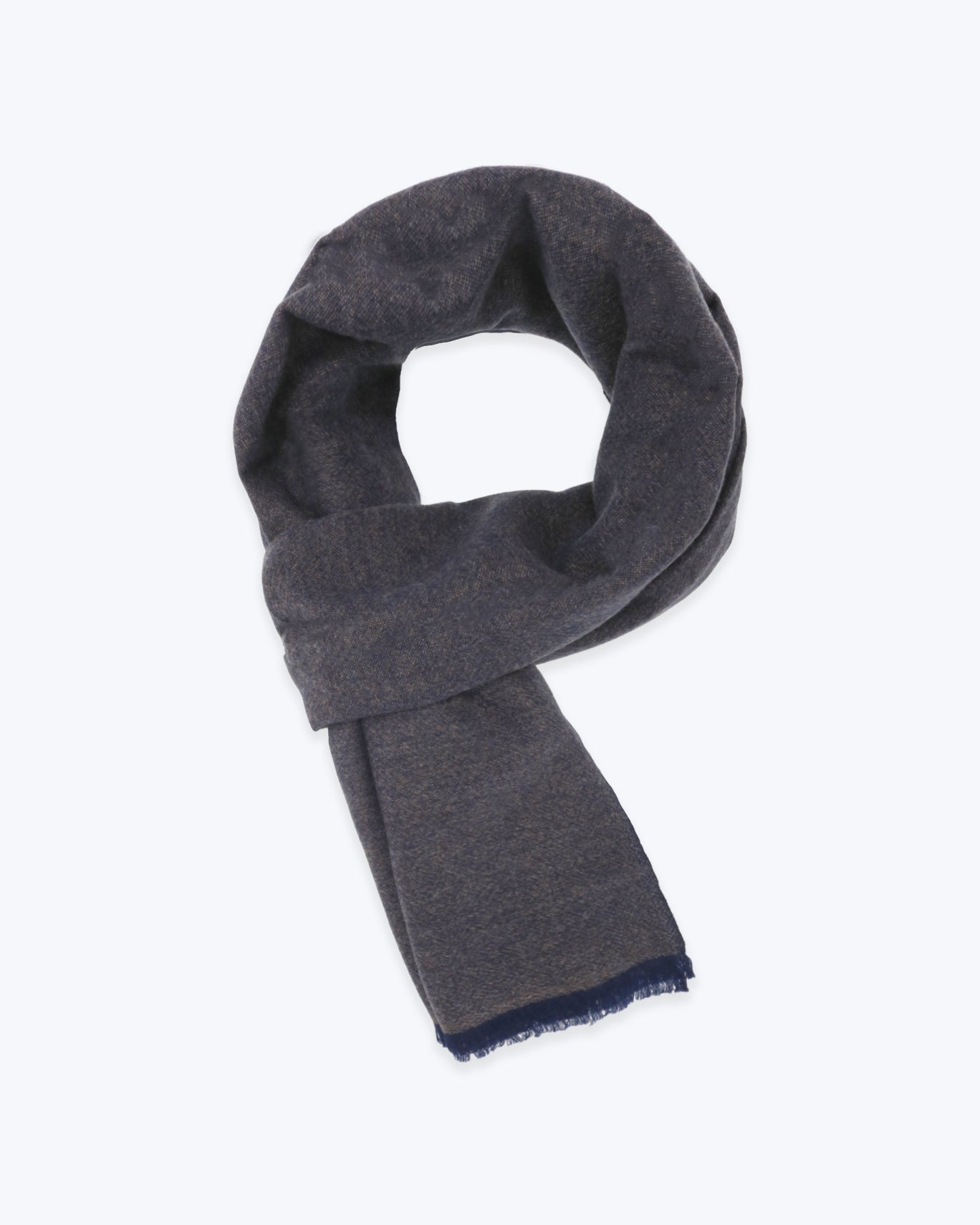 BUFANDA DE LANA-CASHMERE FRANCO BASSI 12/AZUL-BEIGE / U