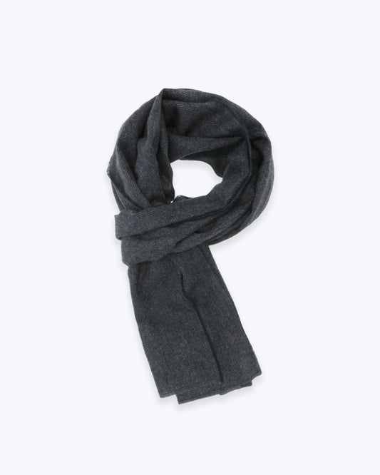 BUFANDA DE ESPIGA AZUL CASHMERE FULHAM