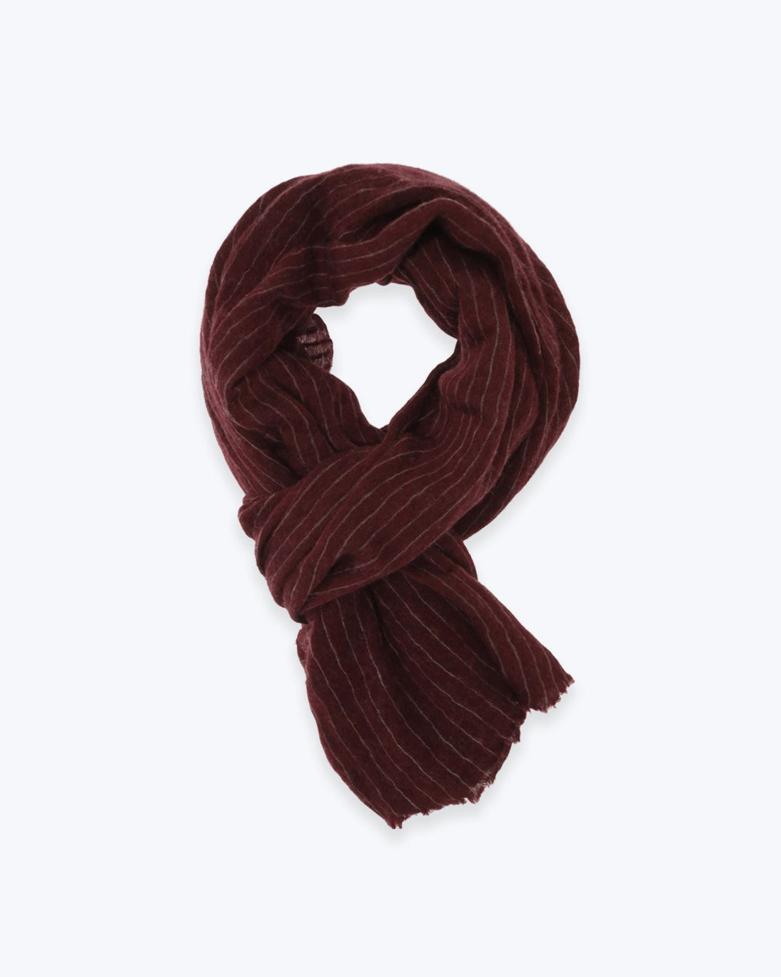 BUFANDA DE CASHMERE BURDEOS CON RAYAS BOTTO GIUSEPPE