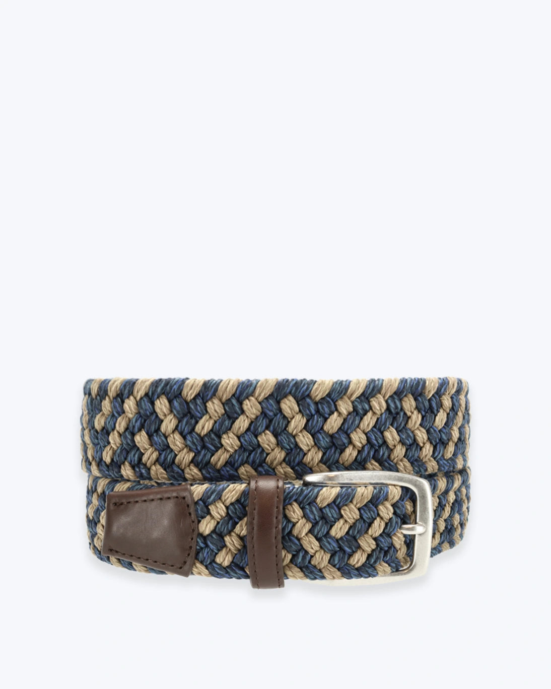 CINTURÓN TRENZADO AZUL Y BEIGE TWAY