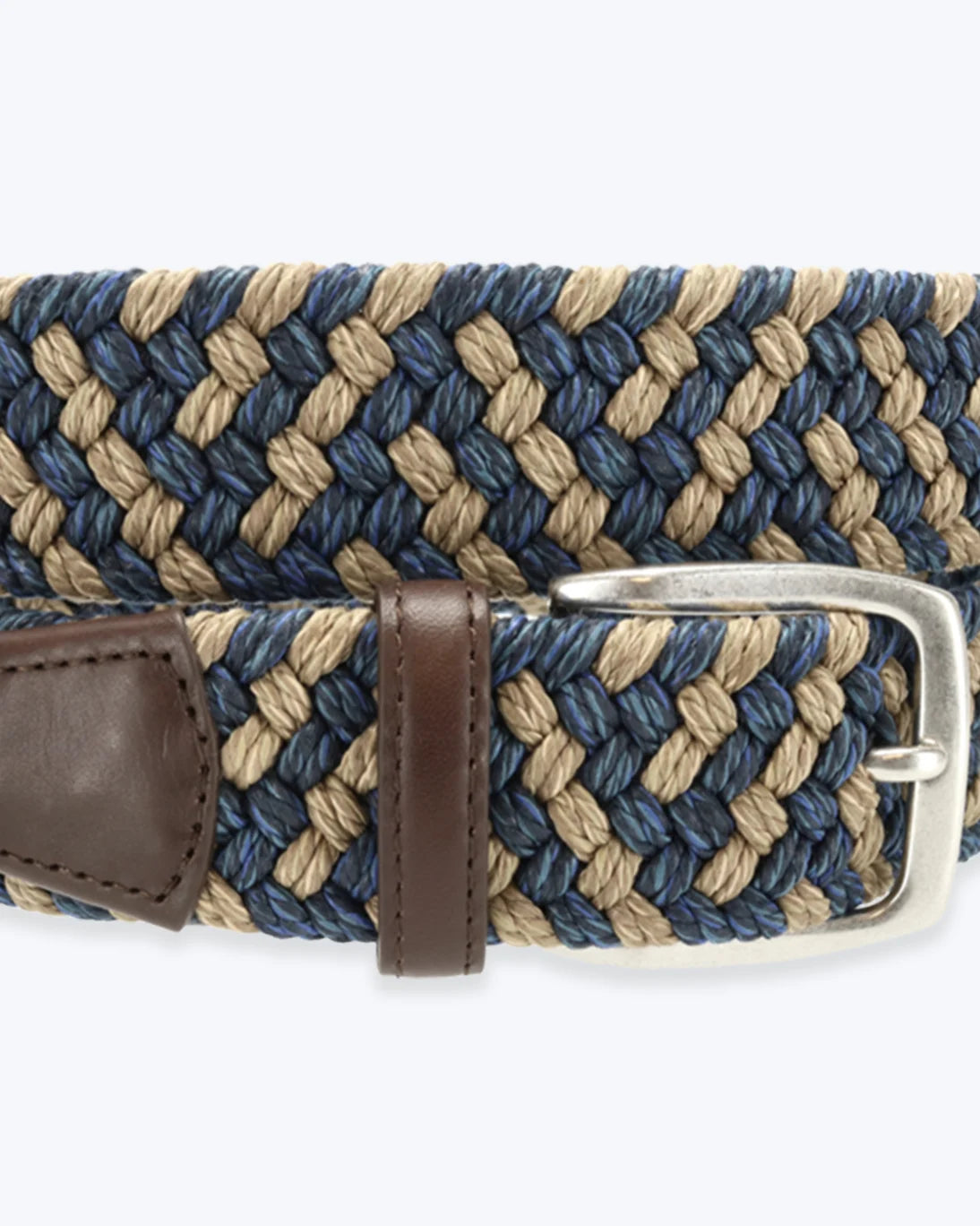 CINTURÓN TRENZADO AZUL Y BEIGE TWAY
