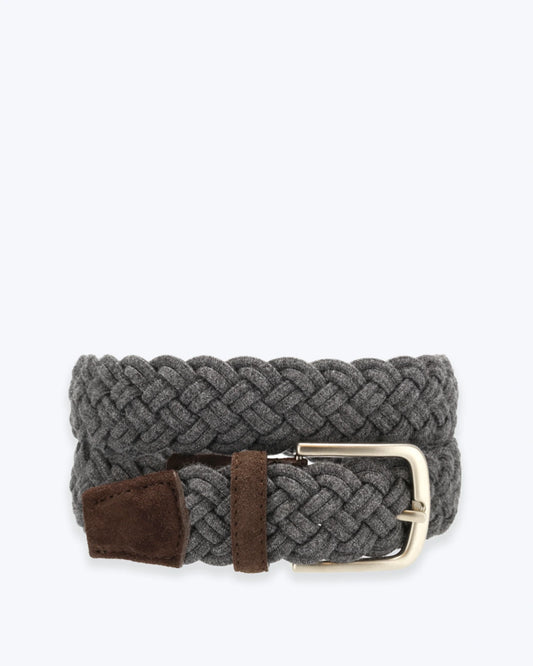 CINTURÓN GRIS TRENZADO DE ALGODÓN TWAY
