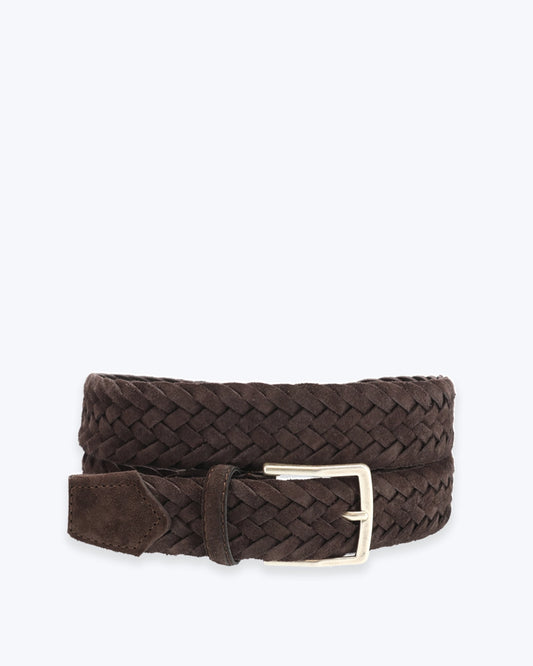 CINTURÓN TRENZADO DE ANTE MARRÓN ATHISON