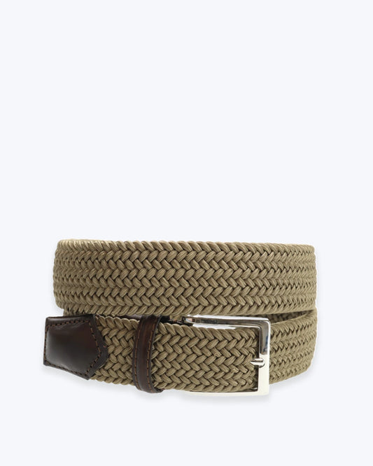 CINTURÓN TRENZADO ELÁSTICO KAKI ATHISON