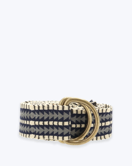 CINTURÓN ÉTNICO BEIGE- AZUL GUANABANA