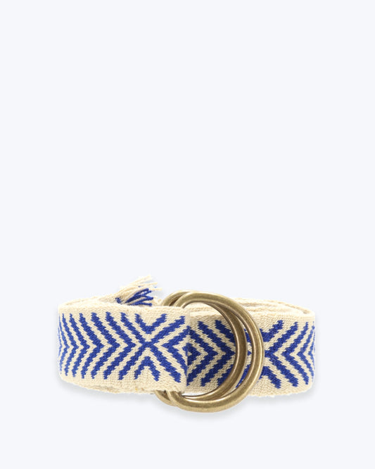 CINTURÓN ÉTNICO BEIGE-AZUL GUANABANA